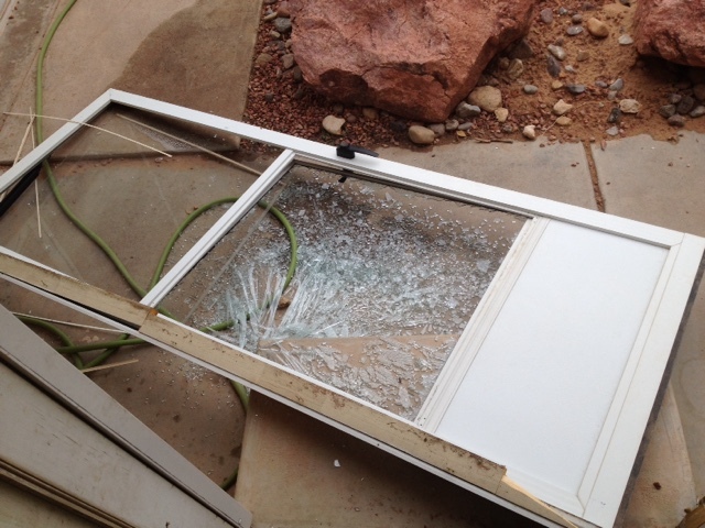 broken vinyl screen door