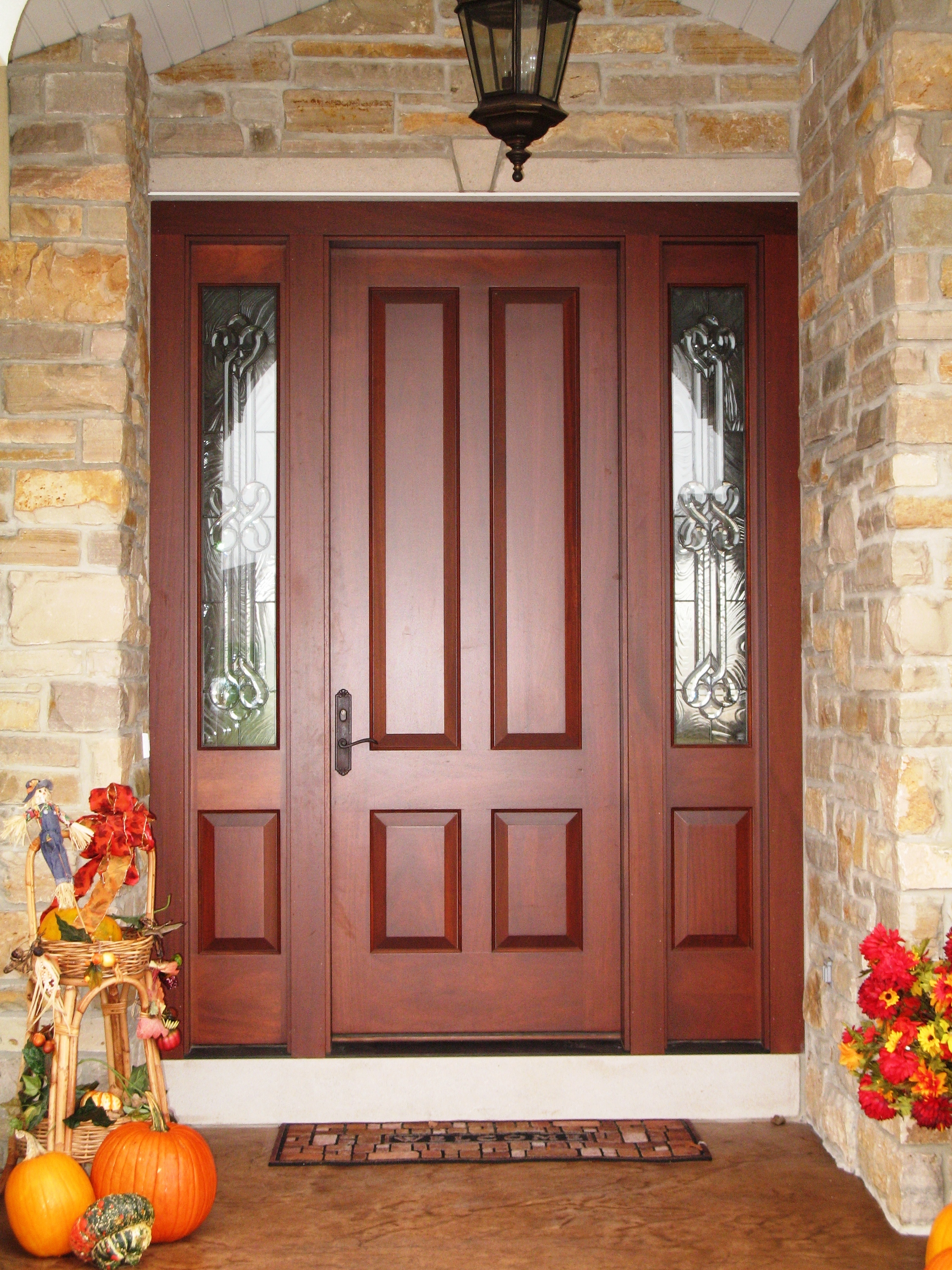 Classic Wood Entry Door with Sidelites
